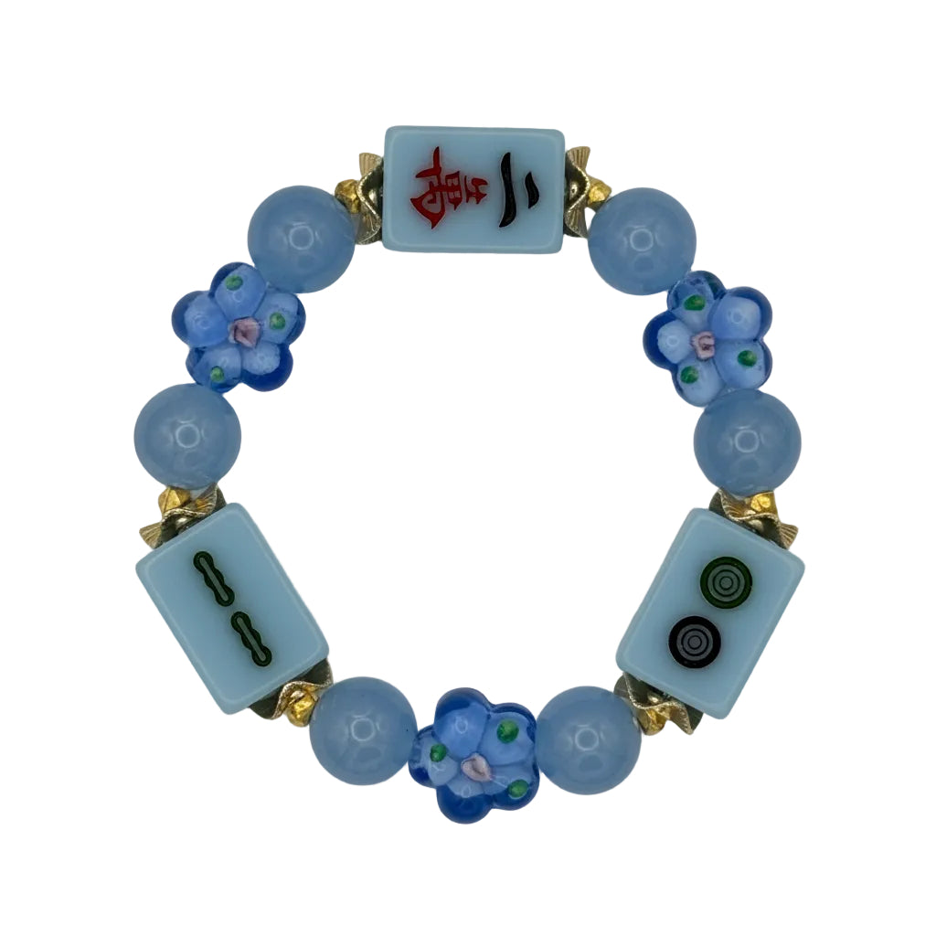 DOT, BAM, CRAK! Mahjong Blue Tile Bracelet