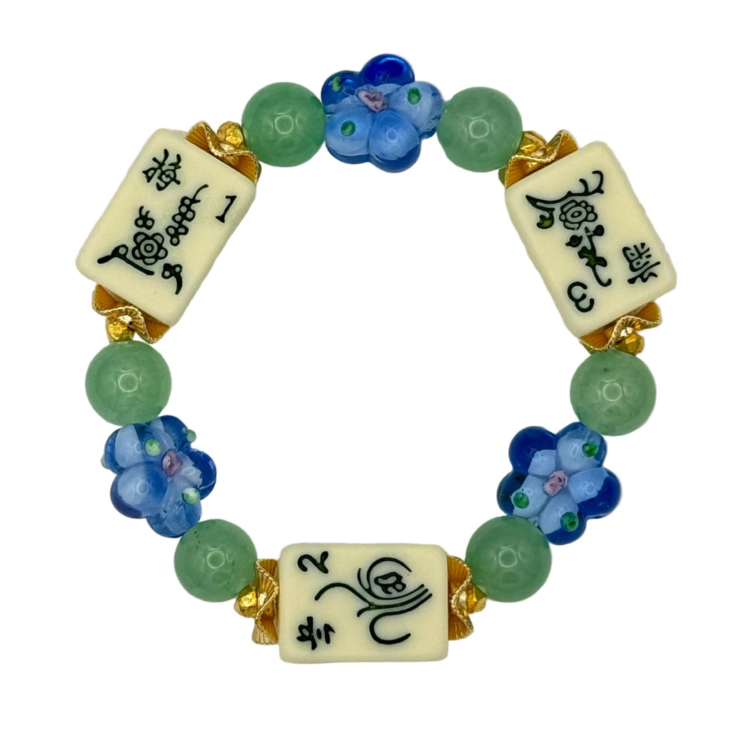 DOT, BAM, CRAK! Mahjong Cream Tile Bracelet