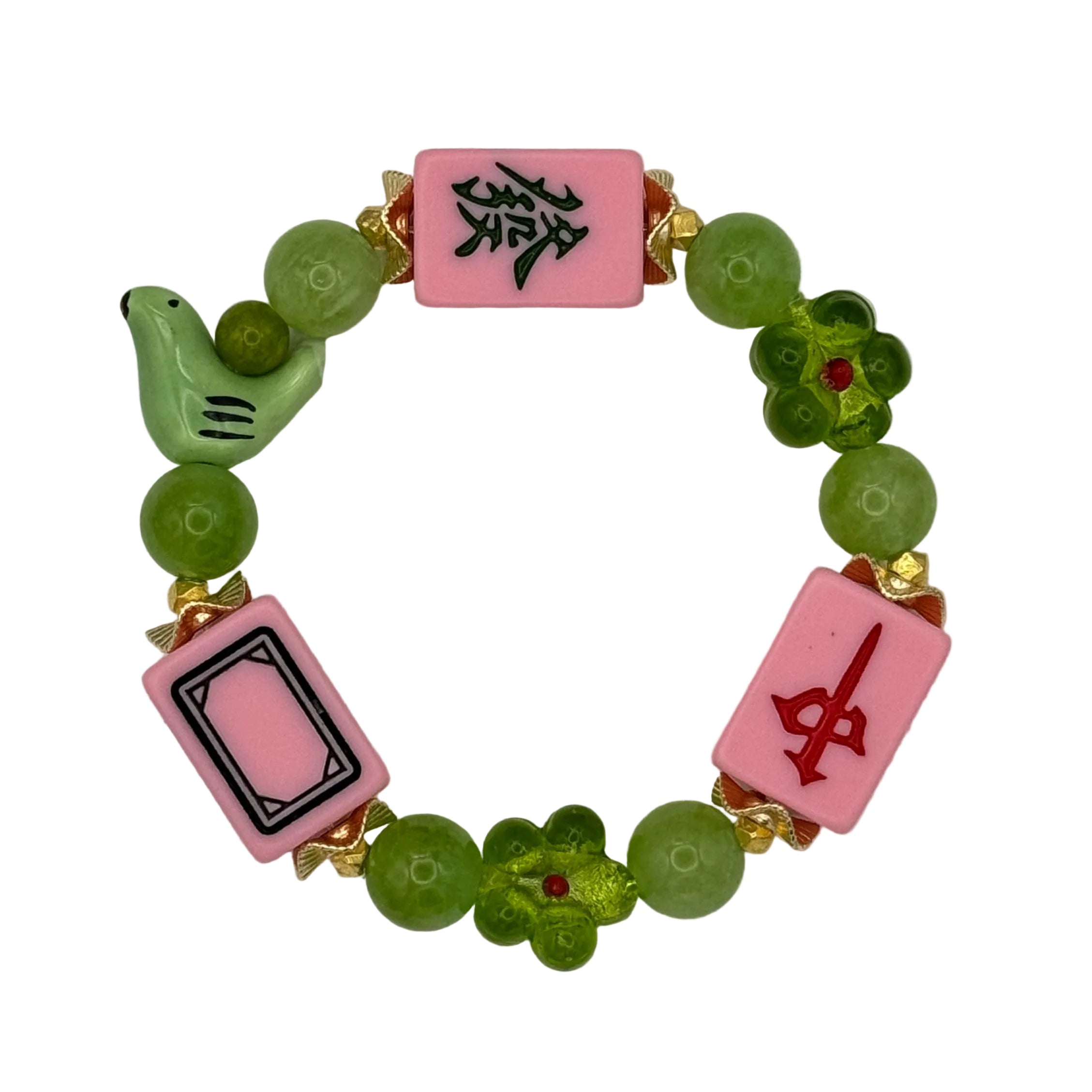 DOT, BAM, CRAK! Mahjong Bubblegum Tile Bracelet