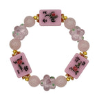 DOT, BAM, CRAK! Mahjong Light Pink Tile Bracelet