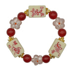 DOT, BAM, CRAK! Mahjong Cream Tile Bracelet