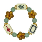 DOT, BAM, CRAK! Maxi Flower Mahjong Cream Tile Bracelet