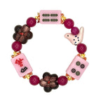 DOT, BAM, CRAK! Maxi Flower Mahjong Light Pink Tile Bracelet