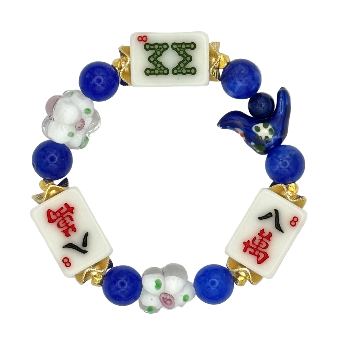 DOT, BAM, CRAK! Mahjong White Tile Bracelet
