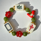 DOT, BAM, CRAK! Mahjong Cream Tile Bracelet
