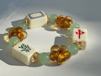 DOT, BAM, CRAK! Maxi Flower Mahjong Cream Tile Bracelet