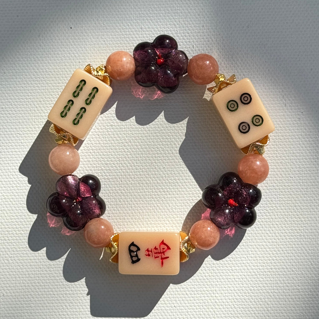 DOT, BAM, CRAK! Maxi Flower Mahjong Nude Tile Bracelet