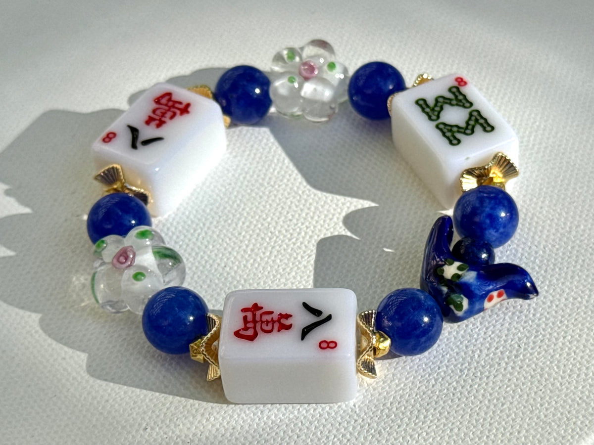 DOT, BAM, CRAK! Mahjong White Tile Bracelet