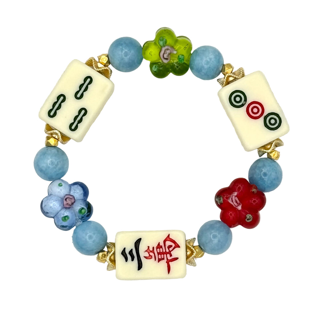 DOT, BAM, CRAK! Mahjong Cream Tile Bracelet
